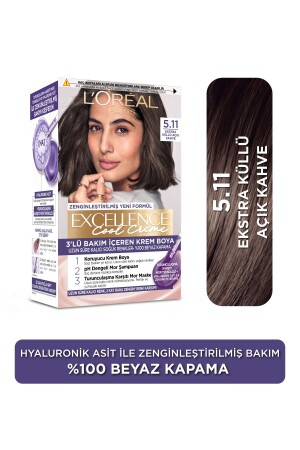 MNZ-Loréal باريس ممتازة كريم بارد لون الشعر 5. 11 إضافي رمادي خفيفة - L'oreal Paris