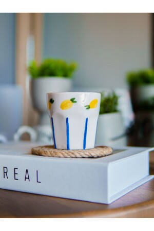 MNZ-Manual-made Ceramic Lemon Pattern كوب إسبريسو مزدوج كوب إسبريسو كوب إسبريسو-4 - terraco ceramic
