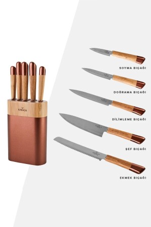 MNZ-Maple Rosegold 6 قطعة سكين مجموعة MAPLER - Karaca