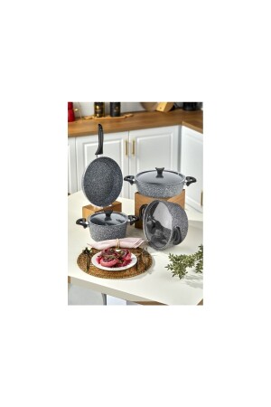 MNZ-Master Cook غرانيت أدوات الطبخ مجموعة الرمادي 28659658 - Taç