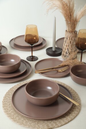 مجموعة عشاء نورديكي من طراز MNZ-Matte Light Taupe Set 18 قطعة لـ 6 أشخاص 958 X00013469000000000000000000000 - Keramika