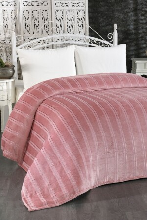 مادة MNZ-Mayer Supersoft Soft Double Blanket 180x230 سم مسحوق Q-YAT-91518 - Evlen Home Collection