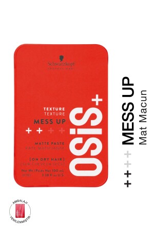 MNZ-Mess Up Matte Styling Gum Paste 100ml متوسط الاحتفاظ مادة مادة مادة مادة مادة مادة مادة مادة مادة مادة مادة مادة مادة - Osis