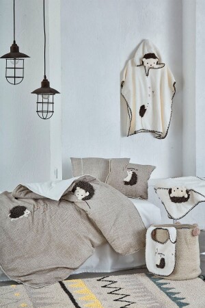 MNZ-Migala Baby Duvet Cover Set 100% عودية القطن المسلين المصنوع من الخياطة البيج 100x150 سم BNVMGL - Ecocotton