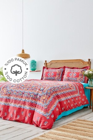 MNZ-Mihver 100% قطن غطاء ومدفأة مزدوجة و مجموعة الوسادة 200. - Karaca Home