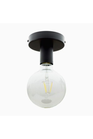 MNZ-Modern Black 1xe27 فلزي سقف ضوء مع قاعدة RIO000647 - RİOLİGHT