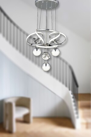 MNZ-Modern LED Chandelier 3 في 1 Chrome LED Chandelier LUNAAD020-3+1ch - Luna Lighting