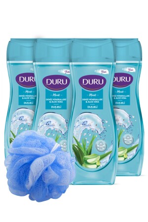 MNZ-Moods المعدات البحرية و Aloe Vera غيل الاستحمام مع حمام لوفا 4x450ml - Duru