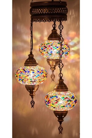 مصباح MNZ-Mosaic Set من 3 مصباح مصباح عثماني مصباح أزياء المصباح 3 قطع مصباح عجلة مجموعة من 3 - CLBLAMP