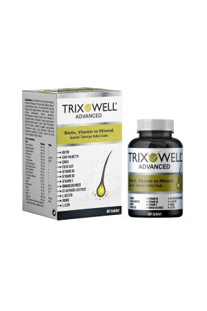 MNZ-Multi Vitamin 60 Tablets فيتامين الشعر الذي يحتوي على أسلحة متقدمة من الحمض البيوتين الفوليكي- الزنك- مضادات الأكسدة - Trixowell