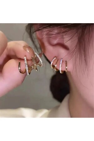 MNZ-Multi-Look Zircon Stone Earring Standard - İlraysa