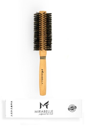 MNZ-Natural Horsehair Pro Blow جاف فرشة مقاومة للحرارة عالية المقبض الخشبية الحجم الكبير - Mirabelle