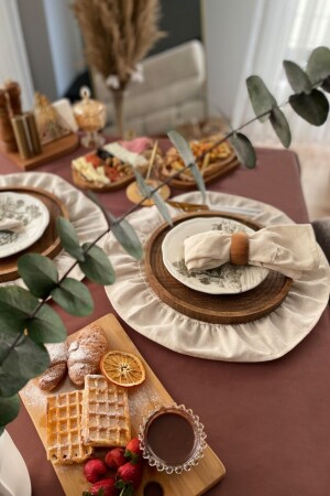 MNZ-Natural Placemat Round Set من 2 فترة فترة 40 سم - Cotton Maison