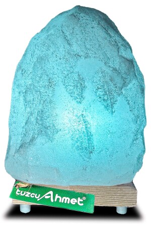 MNZ-Natural Rock Salt Salt Lamp 2-3 كجم ضوء زرقاء TA0009 - Tuzcu Ahmet