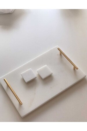 MNZ-Natural White Marble Engagement Tray whitenisantepsisi (منزيل المربور البيضاء الطبيعي) - MIARIK DESIGN & DEKORASYON
