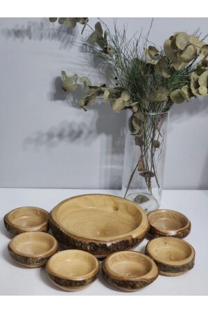 MNZ-Natural Wooden 7-piece Snack Bowl PRA-9198564-9632 - HBS Art Design