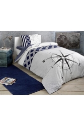 MNZ-Navi Navy Blue واحد غطاء غطاء الملفوفة مجموعة ملصقة سرير 60203491 - Taç