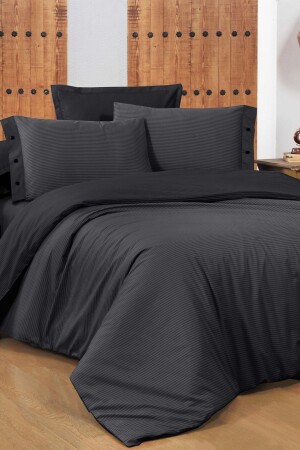 MNZ-New Fancy Stripe Black Single 100% قطن مشاطق غطاء غطاء سيرت SAREV. 3181323001 - Sarev