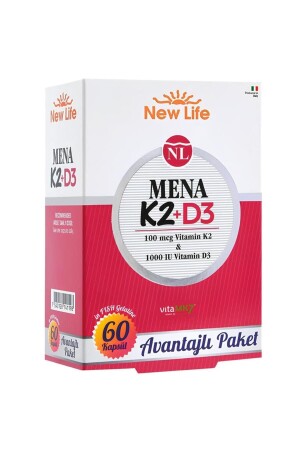 MNZ-Newlife Mena K2 D3 60 كبسولة - New Life