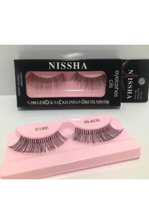MNZ-Nıssha واحد كاملة الشفاف الطبيعي واحد الشفاف شفافة أسفل 100% شعر برستيل العين الطويلة - Nissha