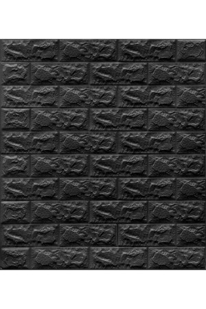 MNZ-Nw06 لفة جدارية ديكورative 3d غليظية ذاتية الالتصاق الأسود - Renkli Duvarlar