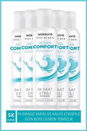 MNZ-Ocean Comfort 24 ساعة فعالة مسحوق خالية من إفرازات الدهون 150 مل X5 قطع - Watsons