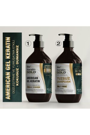 MNZ-Odorless Smokeless Gel Keratin Set من 2 - Bio Keratin Gold