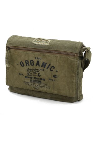 MNZ-Old Cotton Casual Canvas Shoulder Messenger Laptop Green School Travel يوميًا حقيبة من الأقمشة القديمة - Old Cotton Cargo