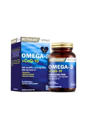 MNZ-Omega 3 كوزين Q10 60 Softgel - EPA DHA GOED - Nutraxin