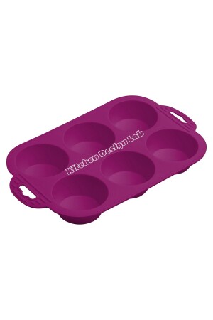 MNZ-One Piece Purple 6-piece سليكوني كعكة صغيرة قالب - كعكة المفينة قالب 6-piece قالب كعكة قلب مولد 24 - Kitchen Design Lab