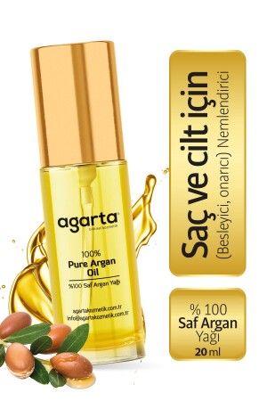 MNZ-Organic - زيت الأرجان المضغوط بالبرد 100% زيت الرعاية للشعر والجسم 20 مل - Agarta