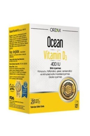 MNZ-Orzax فيتامين د3 400iu رش 20 مل 8697595871379 - Ocean