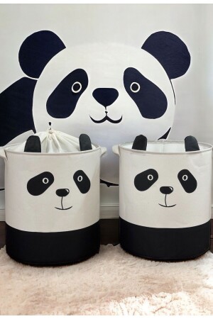 MNZ-Panda تصميم 2 'طابق الأطفال غرفة منظمة التخزين الصندوق لعبة السلة القذرة 37x40 - Prendi Home