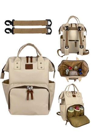 (MNZ-Paris) (Stylo الأم الرعاية للطفولة (Backpack) (Beige) (Stylo Paris) - Stylo