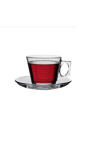 كوب MNZ-PAŞABAHÇE VELA SET مع لوحة 195 CC - Paşabahçe