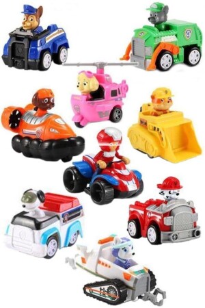 كلبات من طراز MNZ-Patrol شخصية شخصية لعبة مجموعة 9 قطع متحركة - Paw Patrol