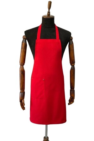 MNZ-Peak Uniform حمراء-دليل-دليل غاباردين طباخ كبير الطباخ باريستا مطبخ فرشة Unisex - Tepe Üniforma