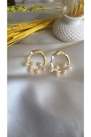 أقراط التصميم من طراز MNZ-Pearl Hoop - Gizemli Aksesuar