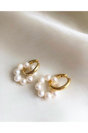 أقراط من العصر من طراز MNZ-Pearl Hoop - Takıcım