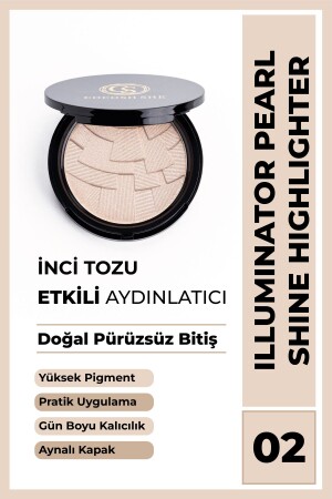 MNZ-Pearl Shine Highlighter Illuminator 02 الشمبانيا - مسحوق اللؤلؤ - تصبغة عالية - نسيج ناعم - Cocosh She