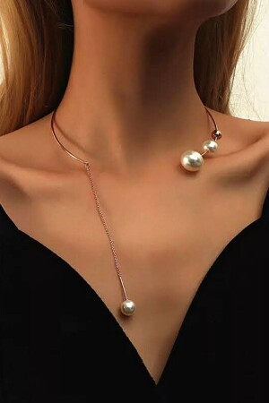 MNZ-Pearl Style رقبة رقيقة ذهبية KP3515 - PETEK AKSESUAR