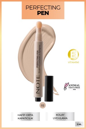 قلم MNZ-Perfecting Pen 02 حرارة الوردة الضوء تحت قلم غطاء العين - Note Cosmetics