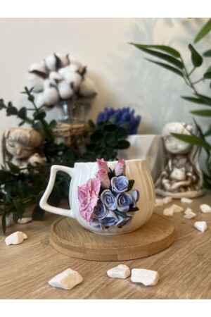 MNZ-Personalized Handmade Design وردية ليلج وردية زهرة نمط هدية بورسلاين كوب bktfncn - Niveis