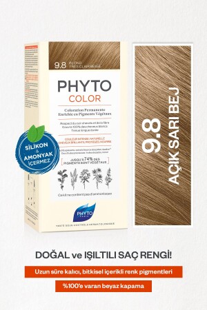 MNZ-Phytocolor 9.8 ضوء الأصفر البيج أمونيا خالية من الصباغة العشبية الدائمة للشعر 3338221010575 - Phyto