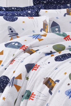 مجموعة MNZ-Pike المطبوعة بمفرد Spacex Navy Blue Ep-024685 - Enlora Home