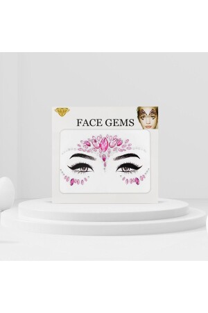 ملصق ذاتية اللون الوردي MNZ-Pink Self Adhesive Crystal Face Stone Face Sticker BPfg22 - BP Tattoo