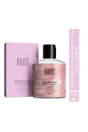 زيت MNZ-Pink Shimmer Shine للشعر والجسم - 100 مل - Need Cosmetics