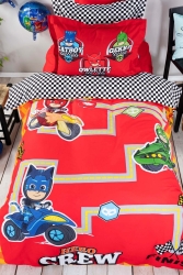 قناع MNZ-Pj بواسطة كاراكا Home Racing Single 100% قطن غطاء غطاء مجموعة 203. 03. 01. 0004 - Pj Masks