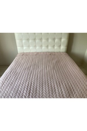 MNZ-Plain Dye Laser Quilted Multi-Purpose Pique King Size 230x250 مسحوق * غطاء السرير - Gençev Home Collections