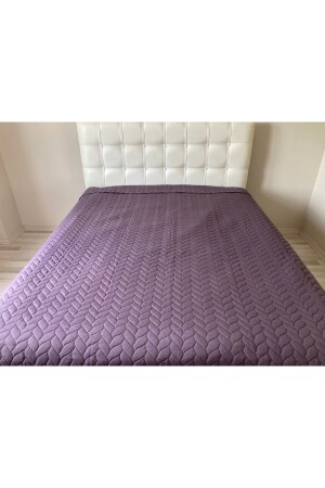 MNZ-Plain Dye Laser Quilted Multi-Purpose Pique King Size 230x250 Plum * غطاء السرير - Gençev Home Collections